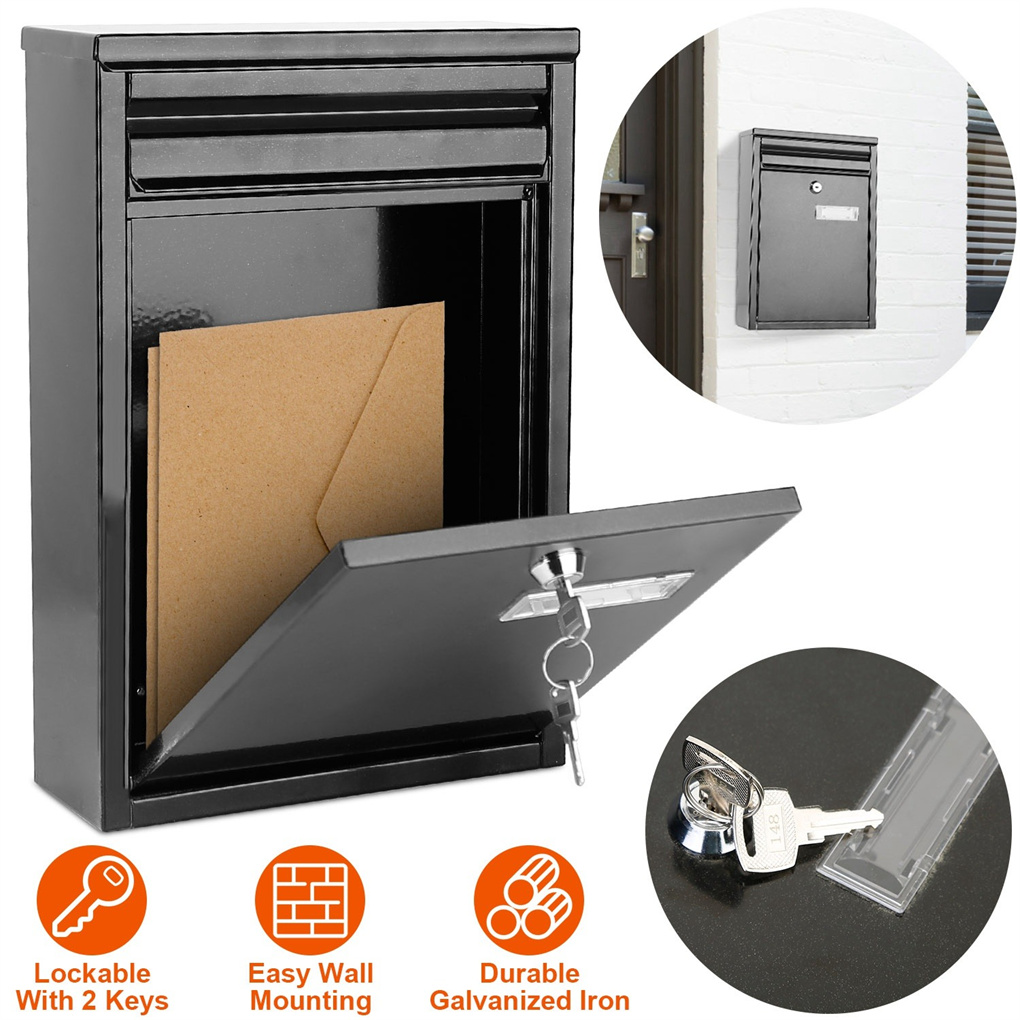 Home Security Letters - Wall Mount Mailbox Lockable Galvanized Iron