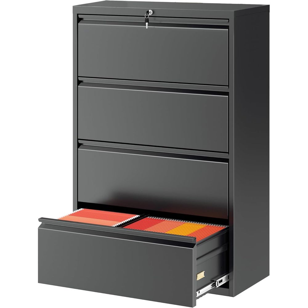 Home Security Letters - Secure Metal Filing Cabinet for Home