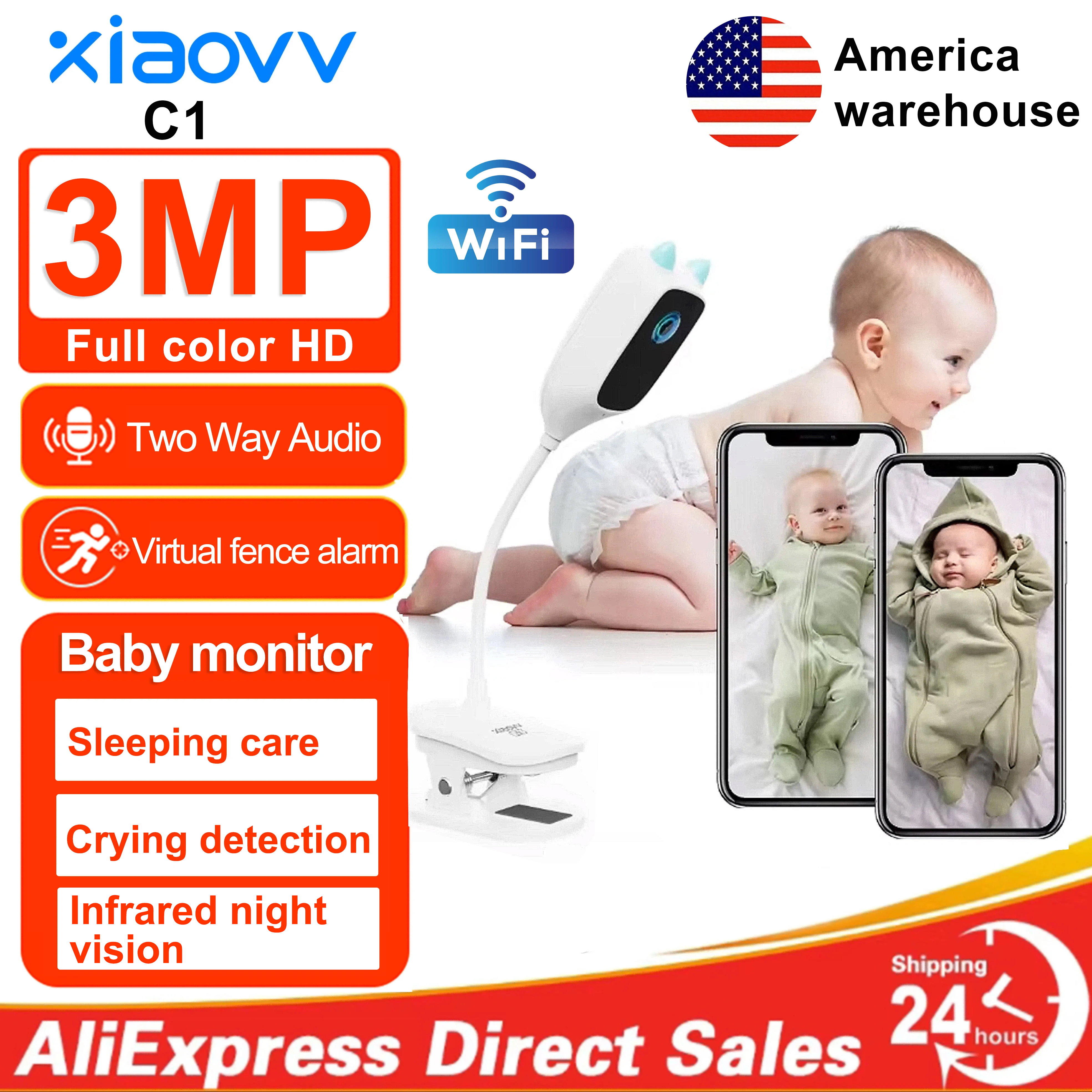 Home Security Indoor Cameras - XIAOVV 3MP 2K 2.4GHz WiFi Indoor