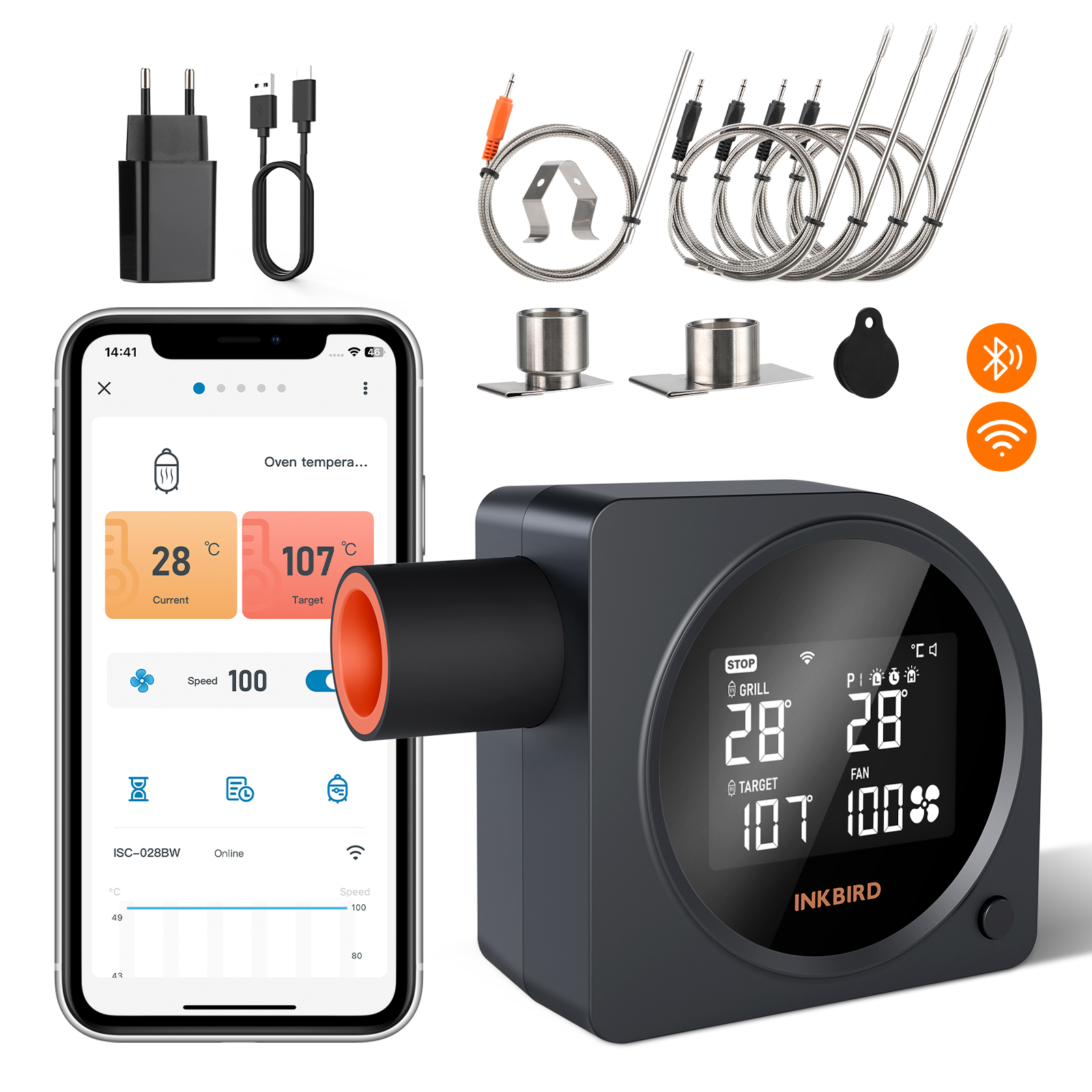Home Security Wireless - INKBIRD ISC-028BW Wireless Grill Temperature Controller