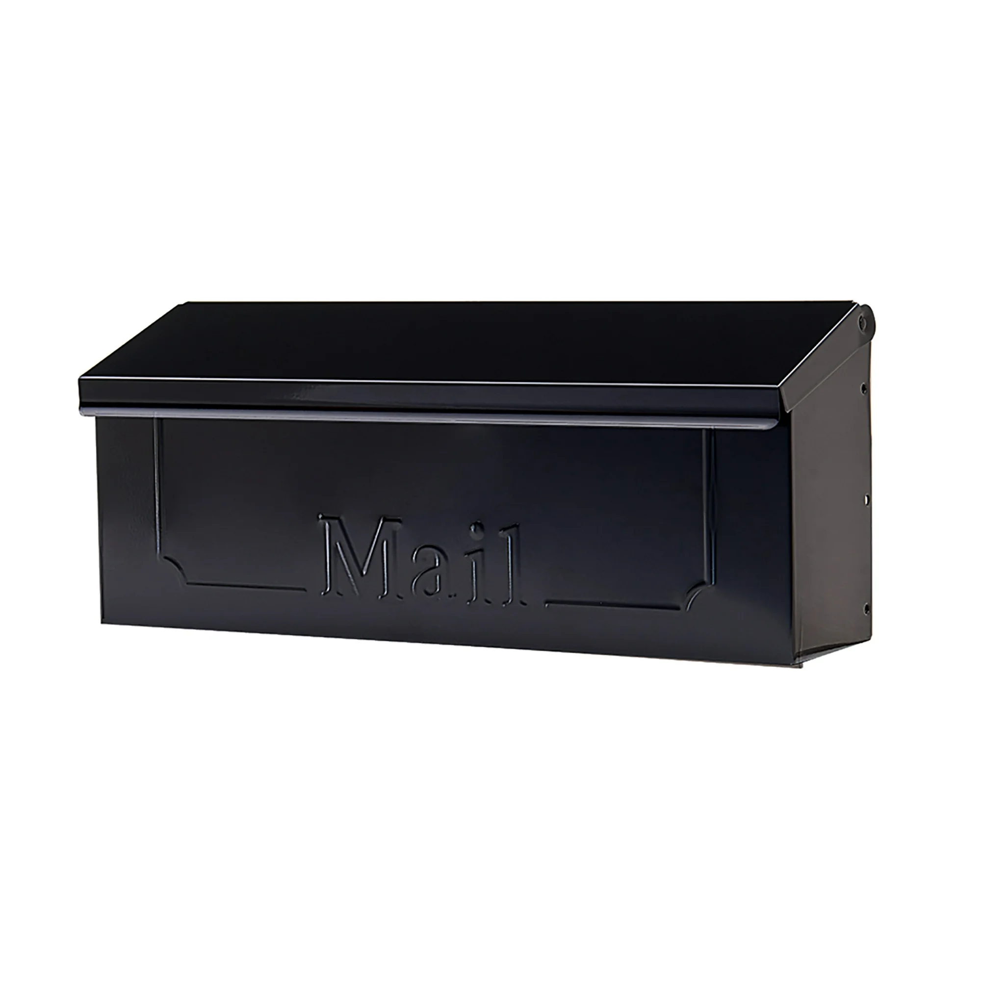 Home Security Letters - Townhouse Small Wall-Mount Mailbox in Black,