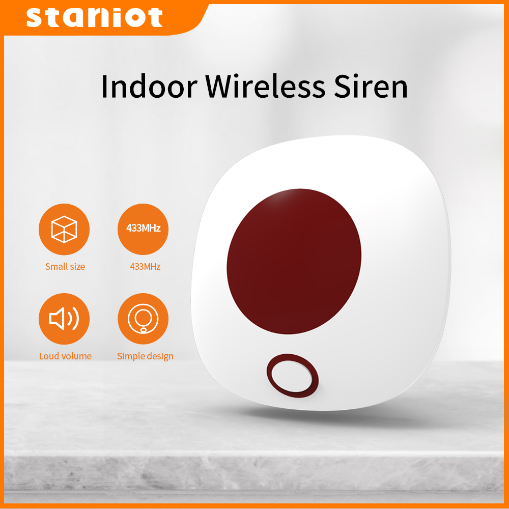 Home Security Product - Staniot Indoor Wireless Siren 433Mhz Burglar