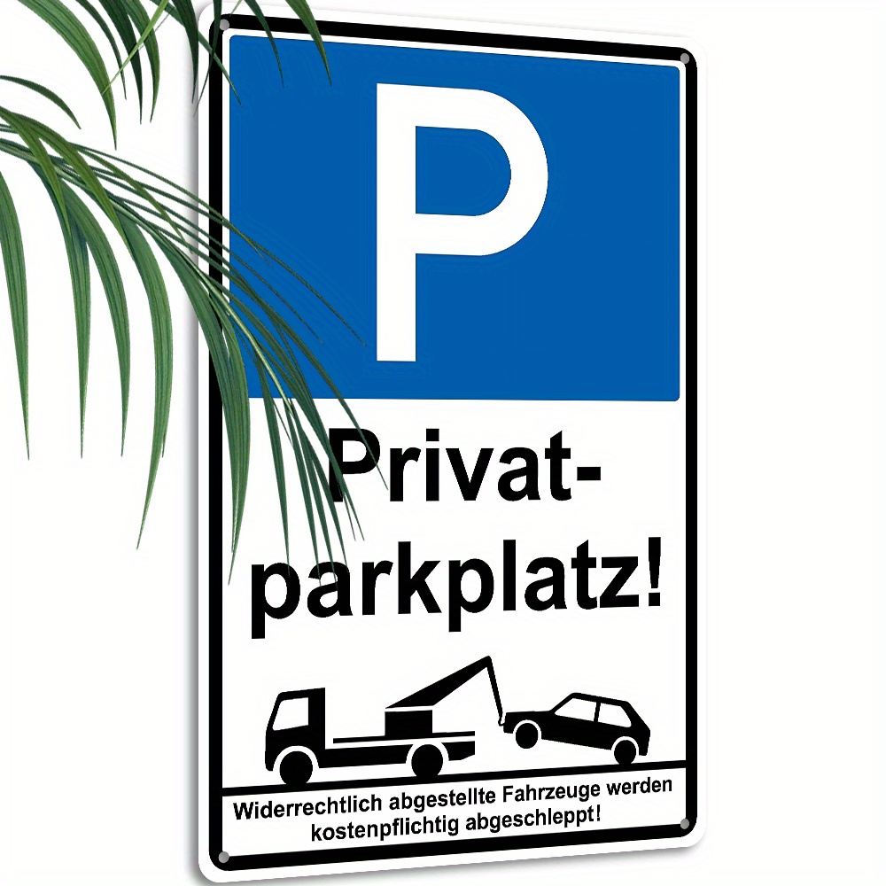 Home Security Logo - Heavy-Duty Vintage Metal Private Parking Sign,