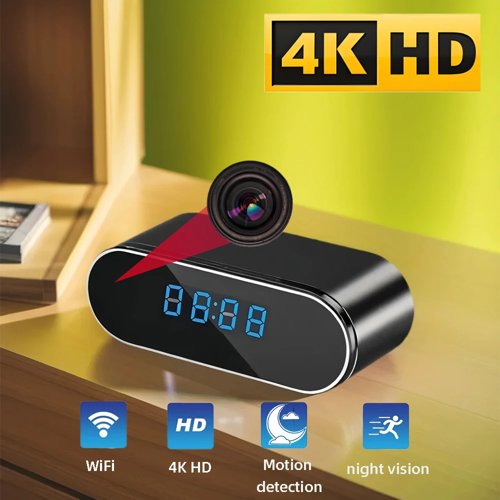 Hidden Camera Clock - New 4K HD Mini Clock WiFi