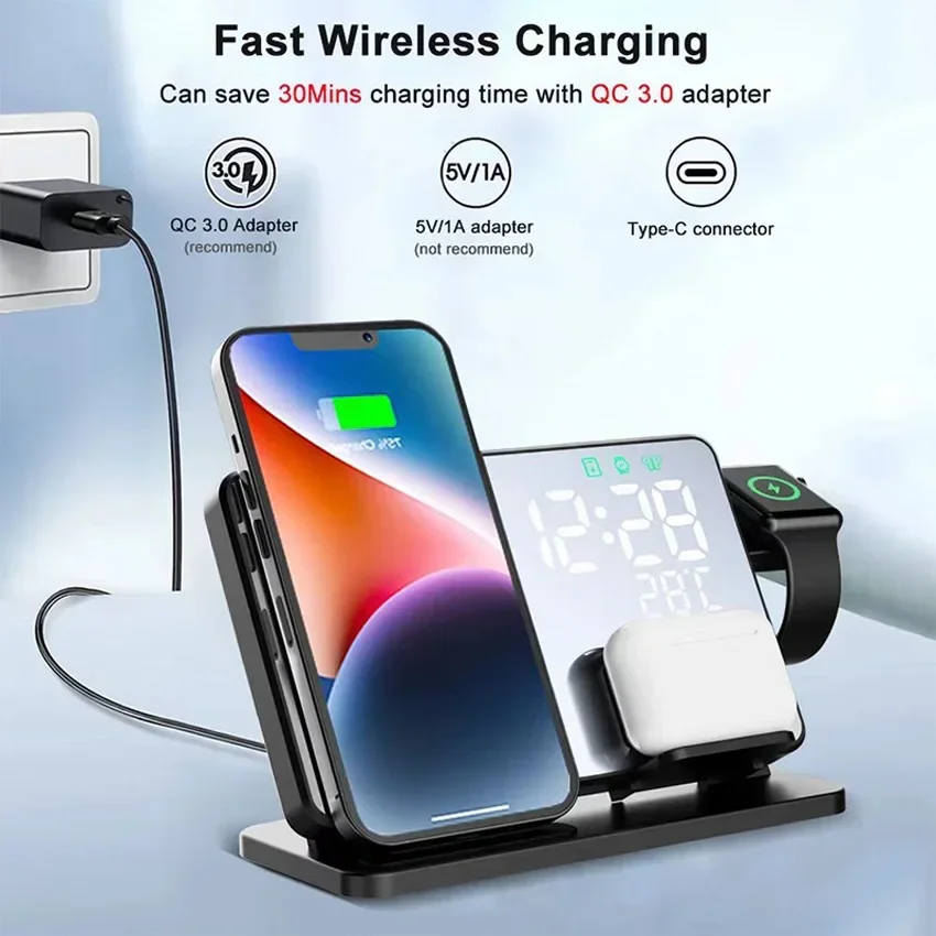 Wireless Charger Alarm Clock S – обзор и цена Home Security Wireless