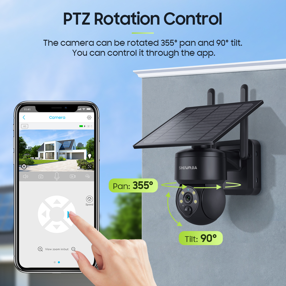 SHIWOJIA WIFI Wireless PTZ Sol – обзор и цена Camera Solar Wireless