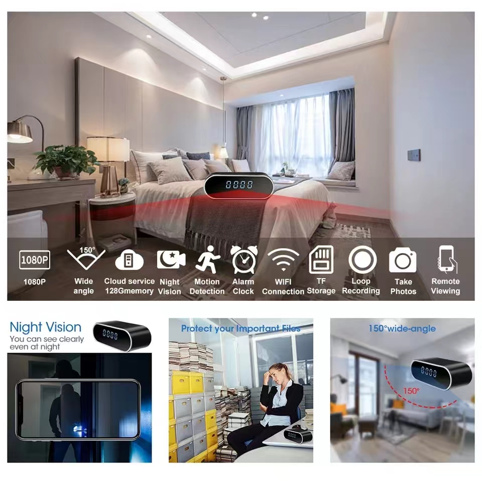 WIFI Mini Clock Camera HD 1080 – обзор и цена Hidden Camera Clock