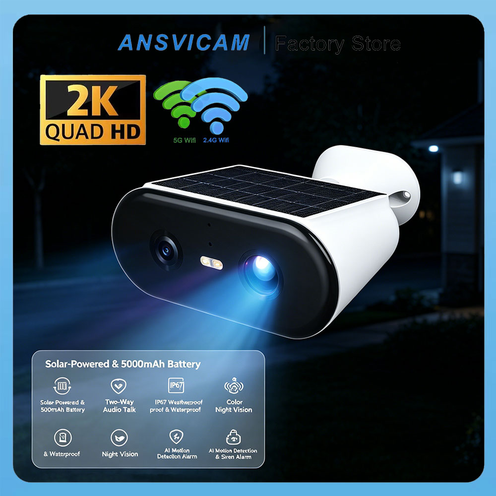 ANSVICAM 2K Solar Camera Built – обзор и цена Camera Solar Wireless
