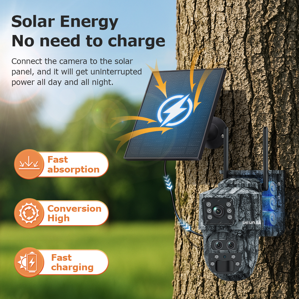 SHIWOJIA 12MP 15X Zoom 4G Sim  – обзор и цена Camera Solar Wireless