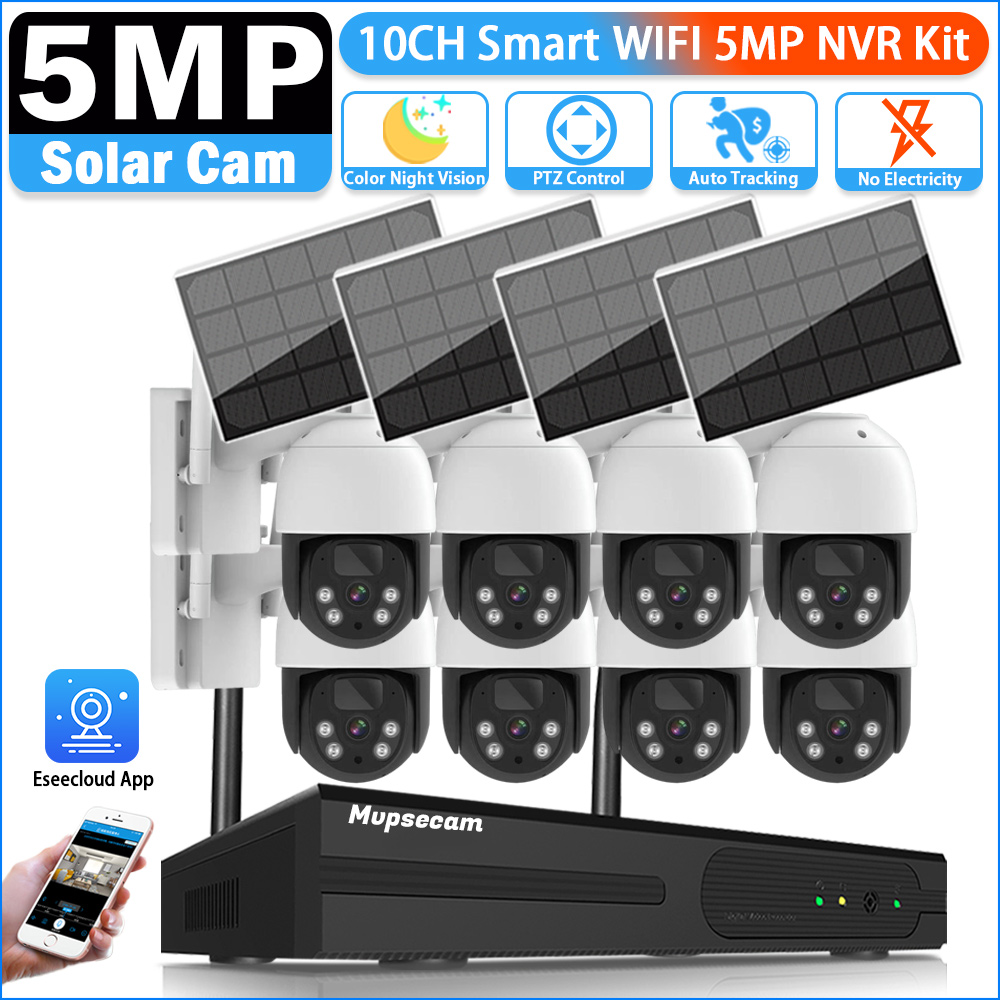 5MP 16CH Wireless NVR Security – обзор и цена Camera Solar Wireless