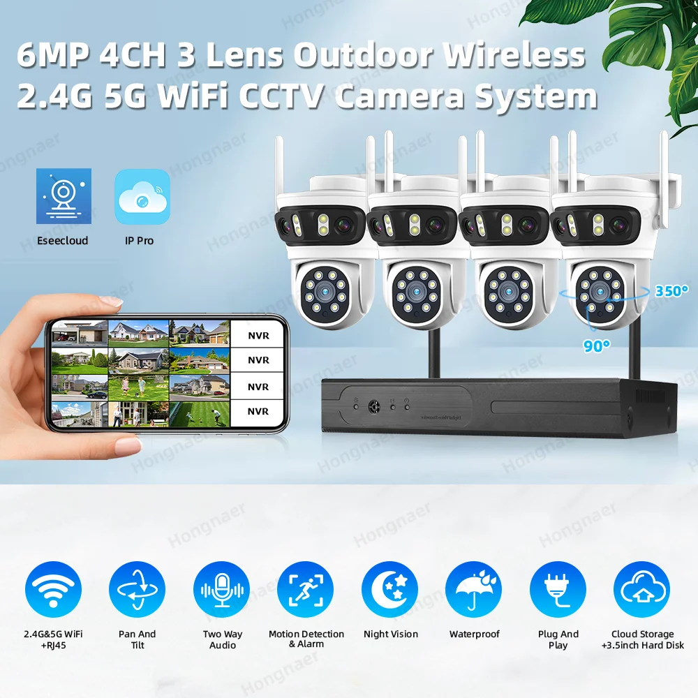 2026 Hongnaer 6MP 4CH 3 Lens 2 – обзор и цена Home Security Wireless
