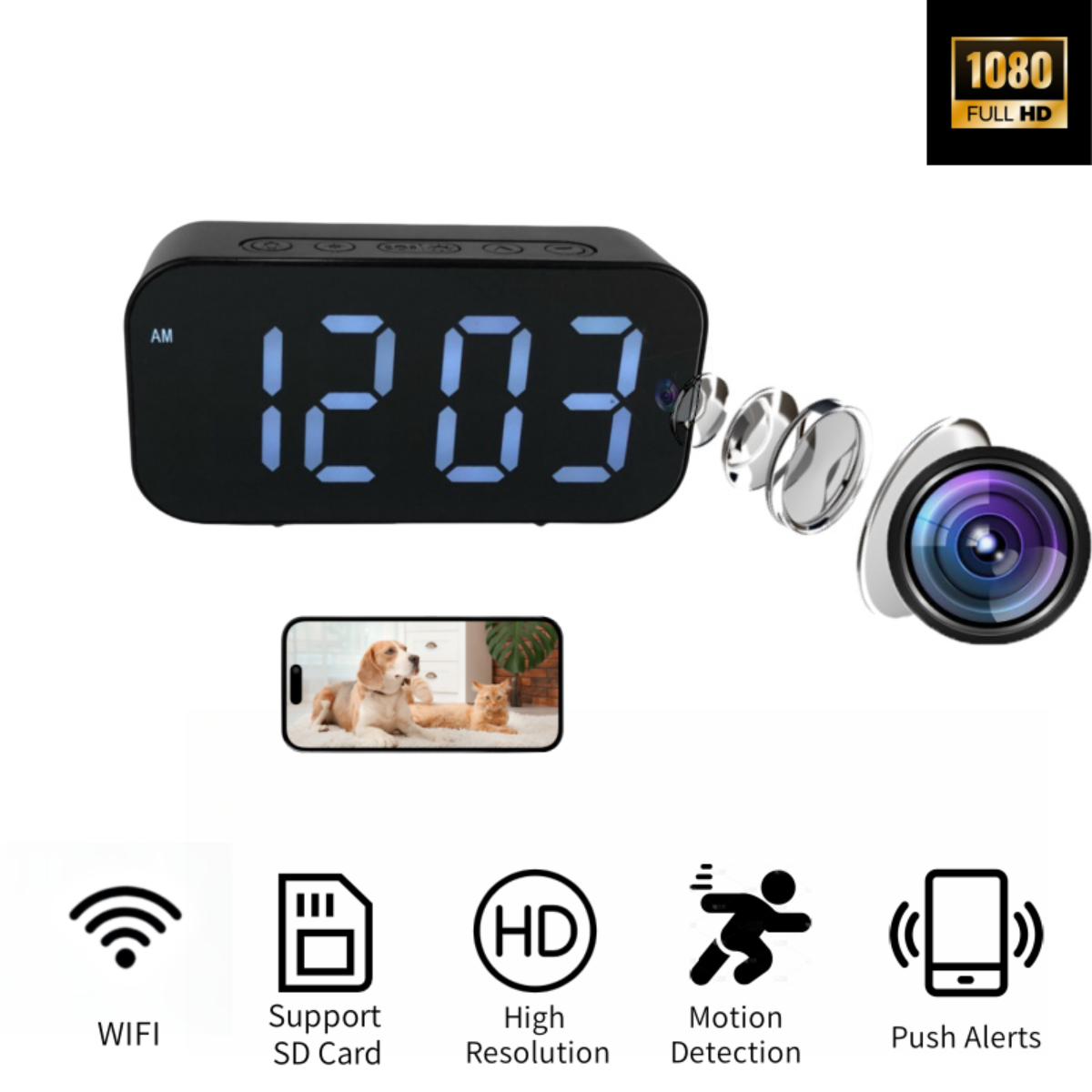 1080P HD WIFI Alarm Clock Came – обзор и цена Hidden Camera Clock