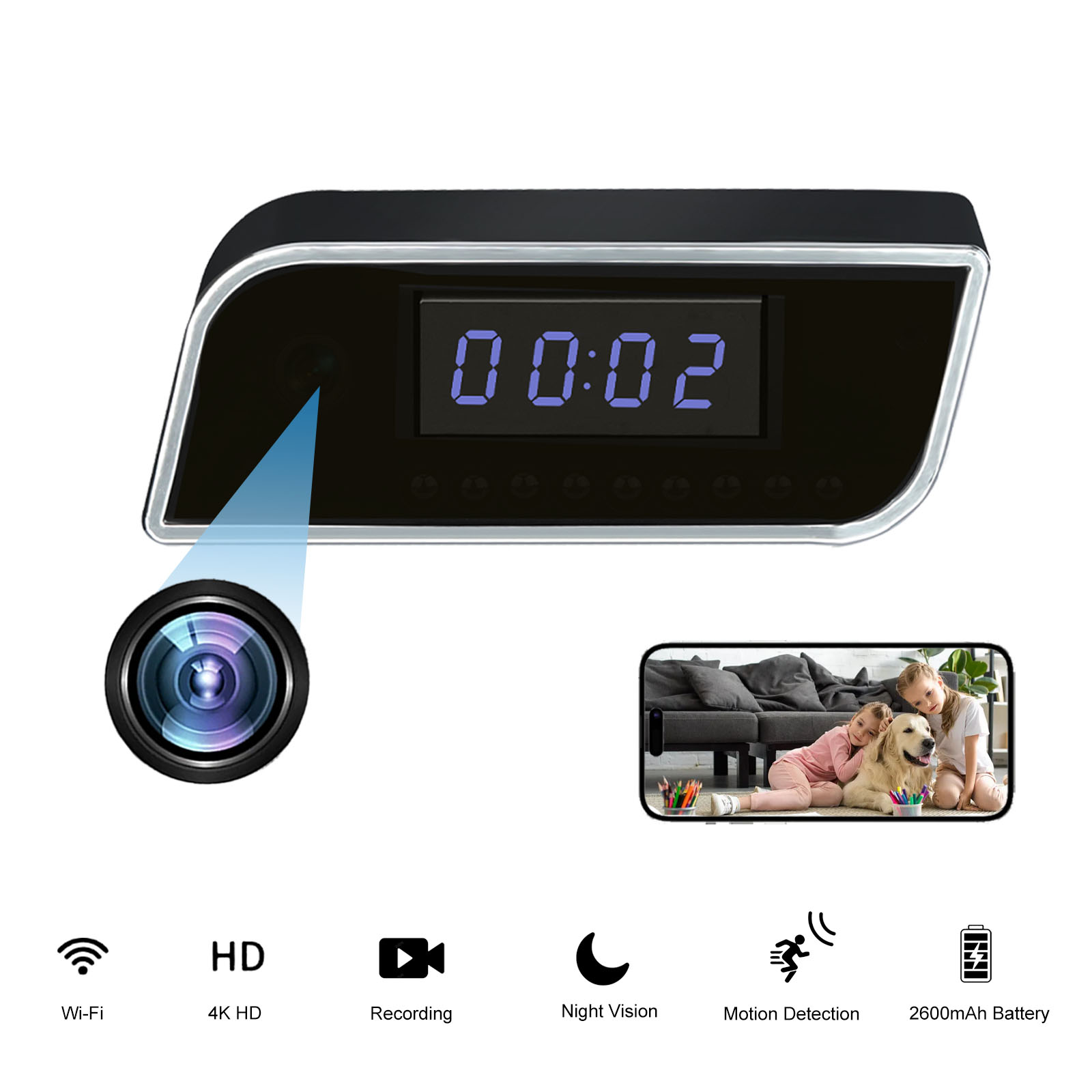 4K Smart Clock Camera with WiF – обзор и цена Hidden Camera Clock